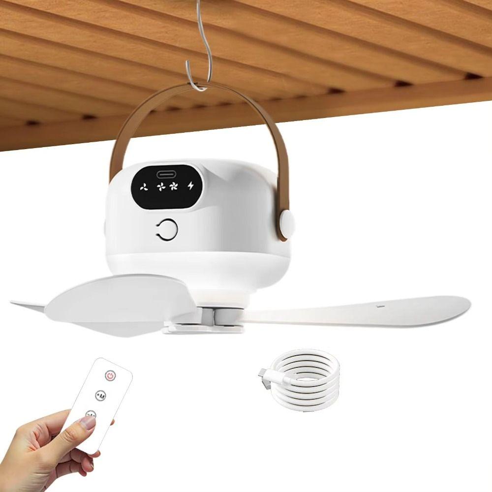 LED Light Ceiling Fans with Lights 3600/7200mAh Rechargeable Ceiling Fan  Camping