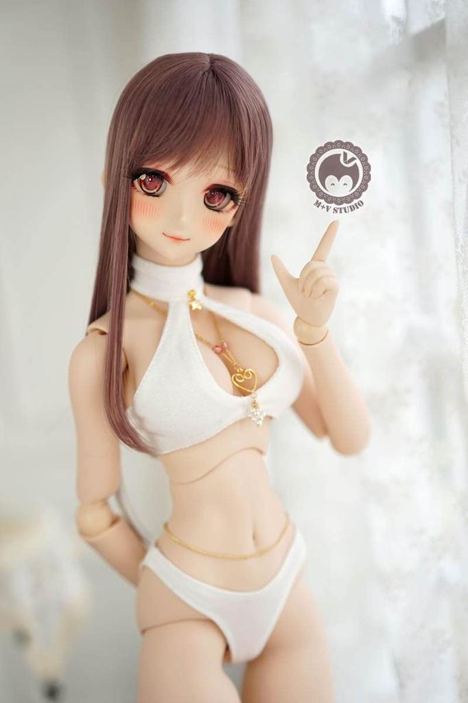 YR EARTH S369 Doll Outfit Halter Neck Bikini Underwear Size BJD DD 1/3 (White)