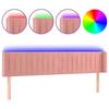 VidaXL Tête de Lit à LED Meuble de Chambre à Coucher Accessoire de Lit Double Tête de Cadre de Lit Intérieur Rose 3123539