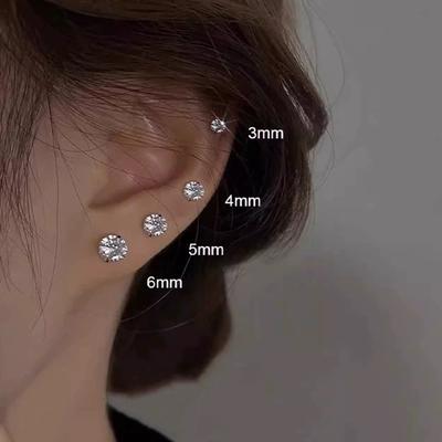 Four Claw Earrings for Women, Classic Super Sparkling Small Earrings, Ear Hole Care, Simple and Cool Style, Temperament