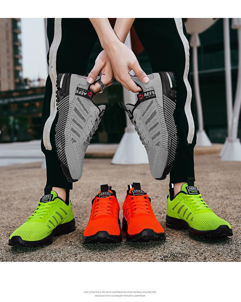 Fluorescent Green Men's Size 47 Breathable Mesh Running Shoes - Lightweight & Cushioned for Casual Sports