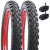 YunSCM Set of X X Bicycle Tires Tubes with 32mm Schrader Valves and Tire for X Cross Bikes and Mountain 2, 20" 1.95" Tires, 20" 1.95" 53-406 + Levers,