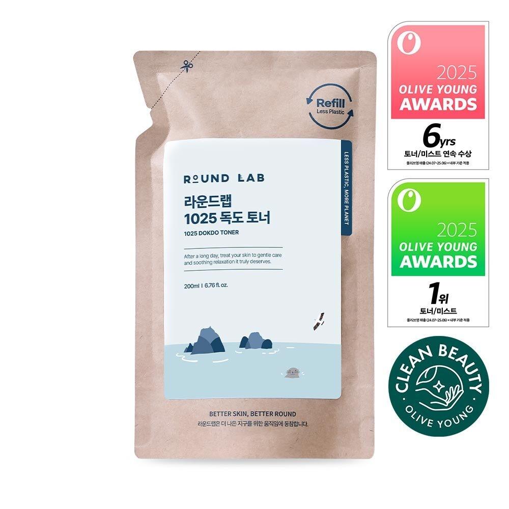 Round Lab [no.1 Toner Refill] Round Lab 1025 Dokdo Toner 200ml Refill Pack