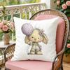 Baby Bunny Easter Cushion Cover Soft Plush Throw Pillow Cover  DoubleSided Decorative Cushion Case  Sofa Bedroom Home Decor