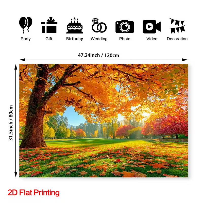 2D Fall Park Backdrop Nature Scenery Photo Booth Background for Thanksgiving