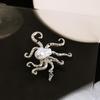 Luxury Baroque Pearl Octopus Brooch: Elegant Metal Marine-Inspired Accessory