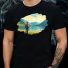 T-Shirt Erkek Gezgin Manzara Doğa Temalı Pamuk S'den 5XL'e Kadar