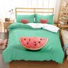 Watermelon Duvet Cover Set Summer Theme Fresh Fruits Pattern Quilt Cover For Kids Boys Girls Bedding Set Bedroom Decor Gifts
