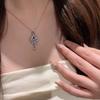 Italian Luxury Necklace with Real Amethyst Perfume Bottle Pendant and Purple Diamond for Women