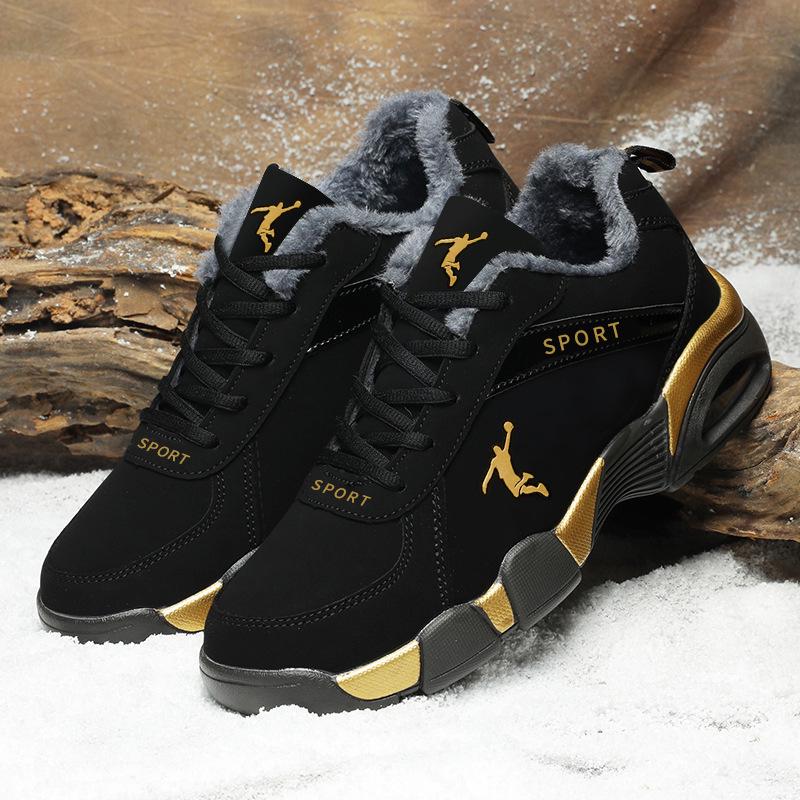 Kobe Brand Autumn/Winter Men's Non-Slip Plus Velvet Casual Travel Sneakers