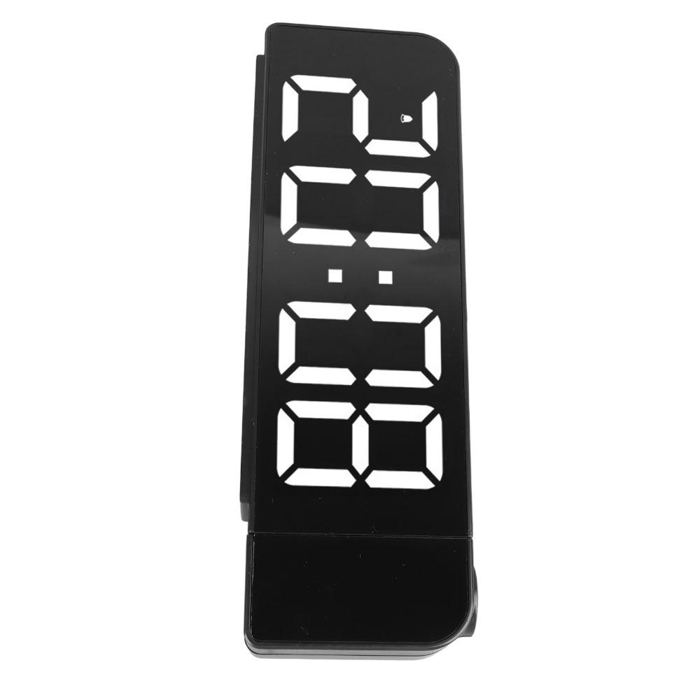 Plastic Alarm Clock Black-faced Large-screen Projection Alarm Clock White-light LED Digital Alarm Clock Daily Use