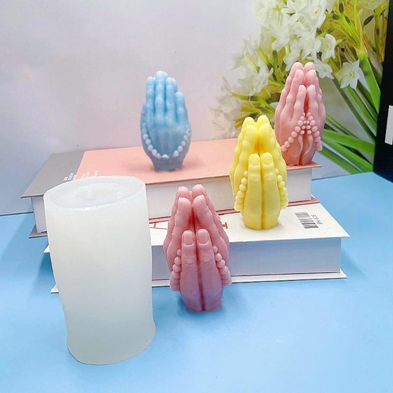Praying Hand Resin Molds Praying Hand Candle Molds for Making Candle Soap Mousses Cake Baking DIY Craft Gypsum Ornaments
