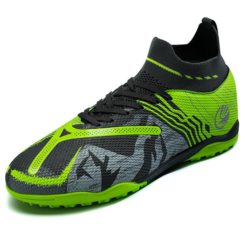 High-Top Football Shoes Tf Broken Nails Artificial Turf Ag Nails Leather Feet Boys And Girls Children And Adolescents Students Training Shoes
