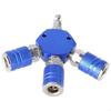 H7EE Air Splitter 1/4inch NPT 3-Way Air Manifold With 3pcs Industrial Quick Couplers Plug Air Compressor Hose Accessories