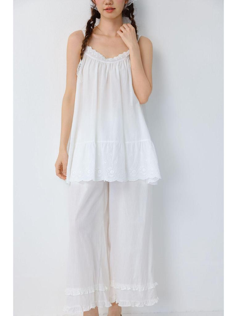 Neues Koreanisches Damen Baumwoll-Stickerei Lagen-Camisole-Weste - Frühling/Sommer Japanischer Stil Lockerer Schnitt.