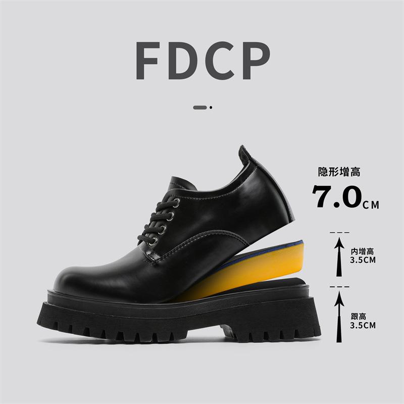 

2025 летние новые молодежные туфли с большой круглой головкой в британском стиле на низком каблуке с покрытием для ног и платформой из кожи G031-J 37 чёрный