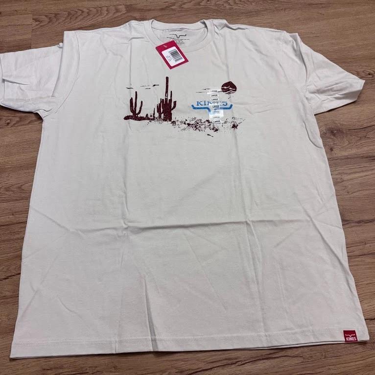 Kimes Ranch T-Shirt Short Sleeve Western Wear Large Night Fall Beige Khaki XL