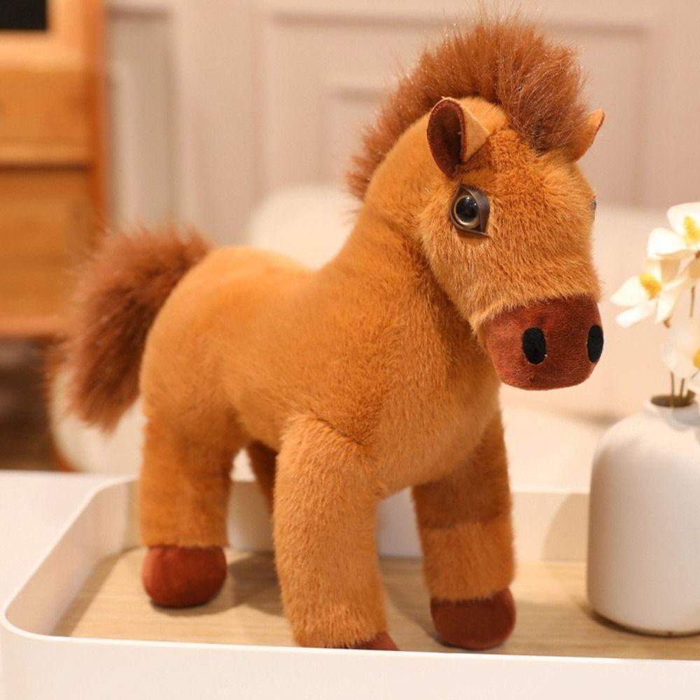 Simulation Pony Plush Toys Saddle Cartoon Horse Stuffed Toy  Valentine's Day Gifts