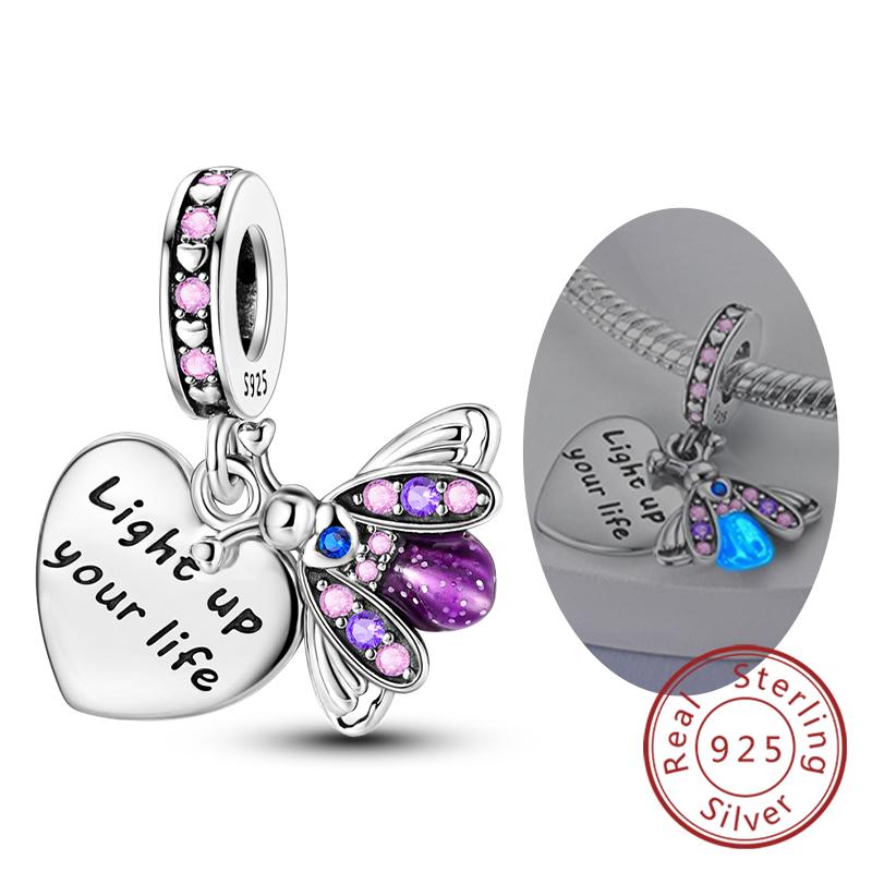 Original Charms Beads Pendan Copper Firefly Bee Butterfly Hummingbird Charm For Bracelets Charm Women Jewelry Gift