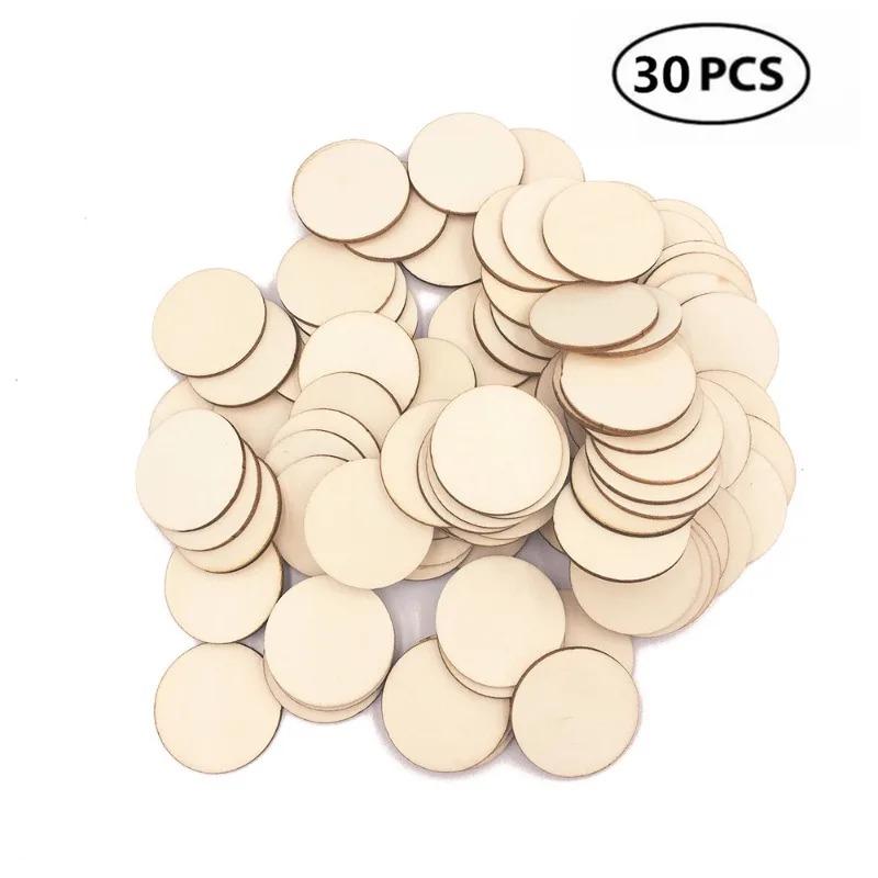 

30pcs 40mm Wood Circles for Crafts Unfinished Blank Wooden Rounds Slice Wooden Cutouts for DIY Crafts Christmas Decor 40mm(1.57inch)&2mm