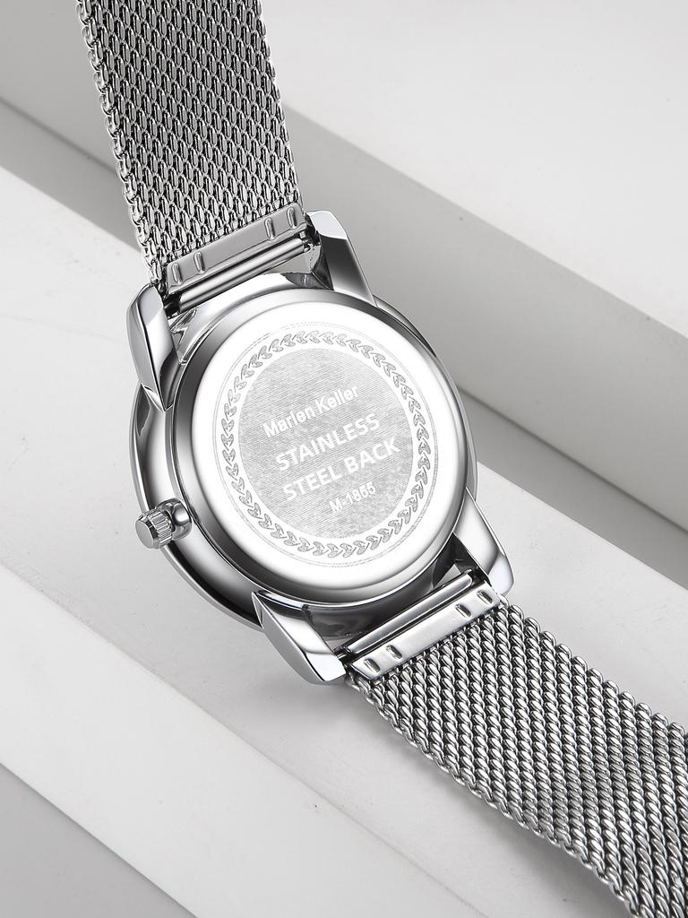 Luxury Brand Wristwatch MISSFOX Minimalist Fashion Quartz Watch Classic Design Waterproof Stainless Steel Mesh Belt Wristwatches