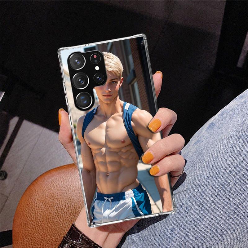 Sexy Muscle Man Gay Fitness Phnoe Case for Samsung Galaxy S26 S25 Edge S23 S24 Ultra S22 Plus S21 S20 FE Unique Cover Soft Coque