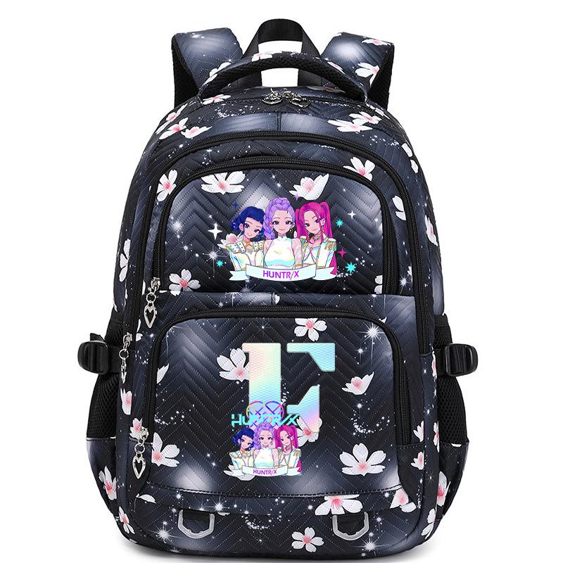 Animation Cartoon Letter Printing Large Capacity Shoulder Bag Lightweight Primary And Secondary School Students Leisure Schoolbag
