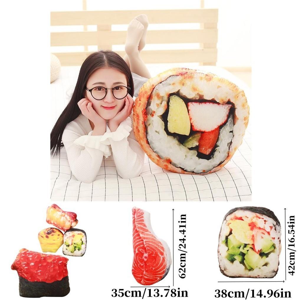 Cute Cartoon Style Sushi Egg Tart Plush Pillow Perfect Christmas Gift