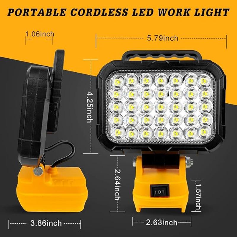 5-inch Outdoor Work Light - 20V Lithium Battery Camping Light Compatible with DeWalt Repair Tools