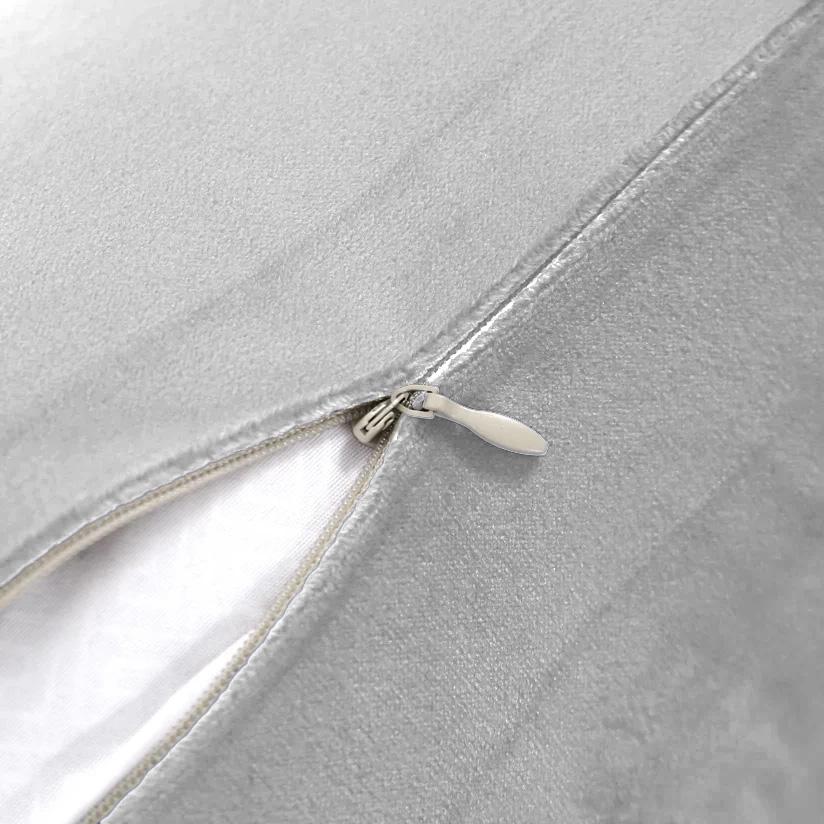 Decorative Pillowcase, Light Gray, Velvet