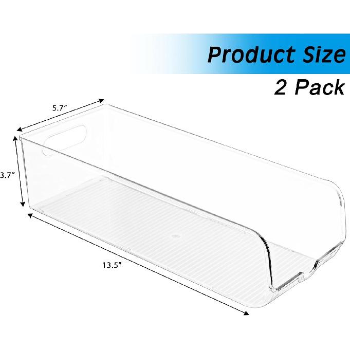 Moretoes 2 Pack Soda Can Organizer for Fridge, Clear Refrigerator Organizer Bins, Soda Can Organizer for Pantry, Kitchen Organizers and Storage