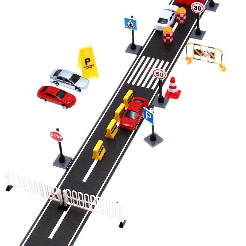 1Roll 5M 1:12 Dollhouse Road Traffic Railway Track Scene Tape Sticker Miniature Parking Scene Curve Sticker Model Decor Toy