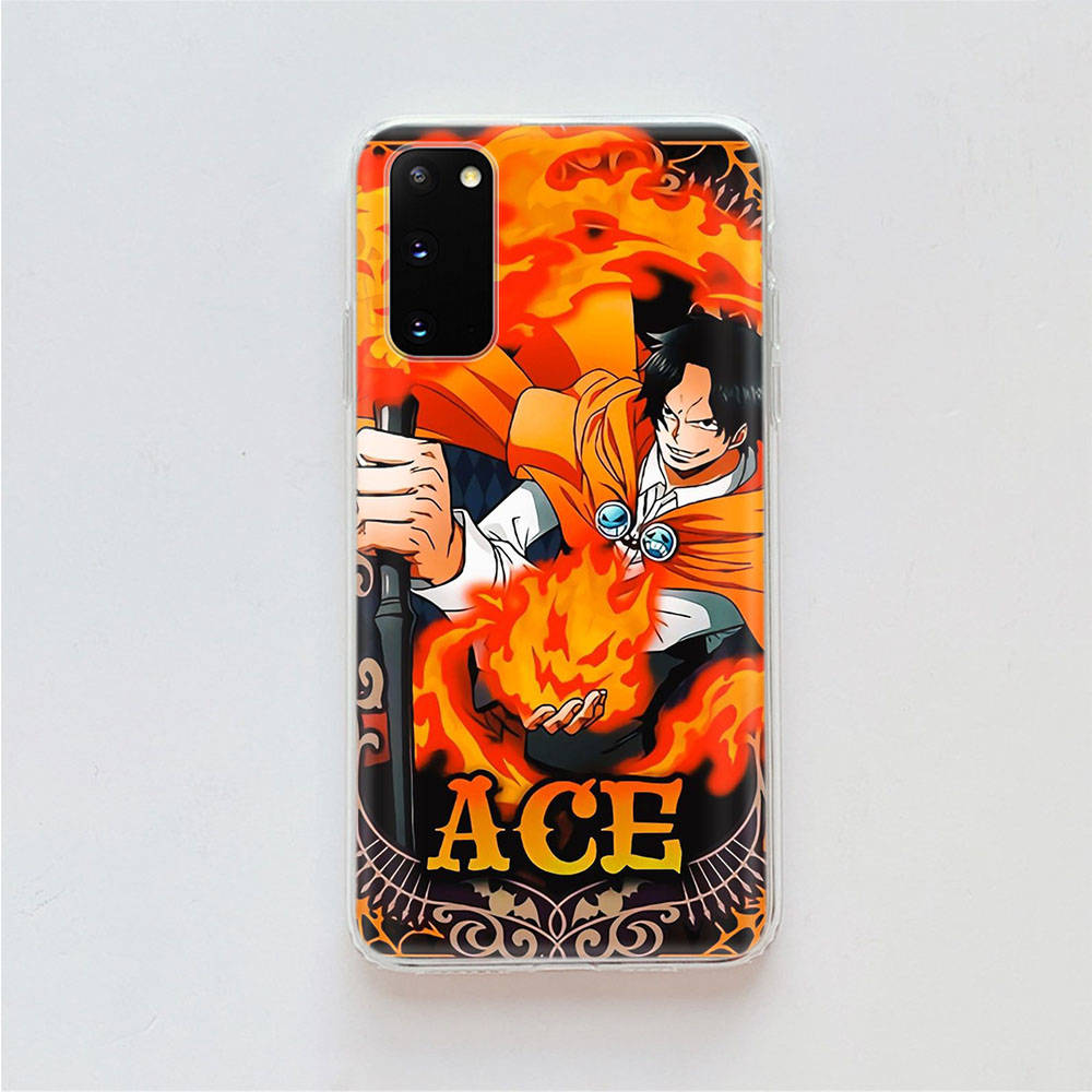 

AD68 One Piece Sabo Ace Clear Case для Samsung A04 A14 A23 A34 A54 M23 M33 M52 M53 Realme 10 9 C30S C35 C55 VIVO Y02 Y21 Y33S Y51 X80 V25 Cover VIVO Y30 зелёный