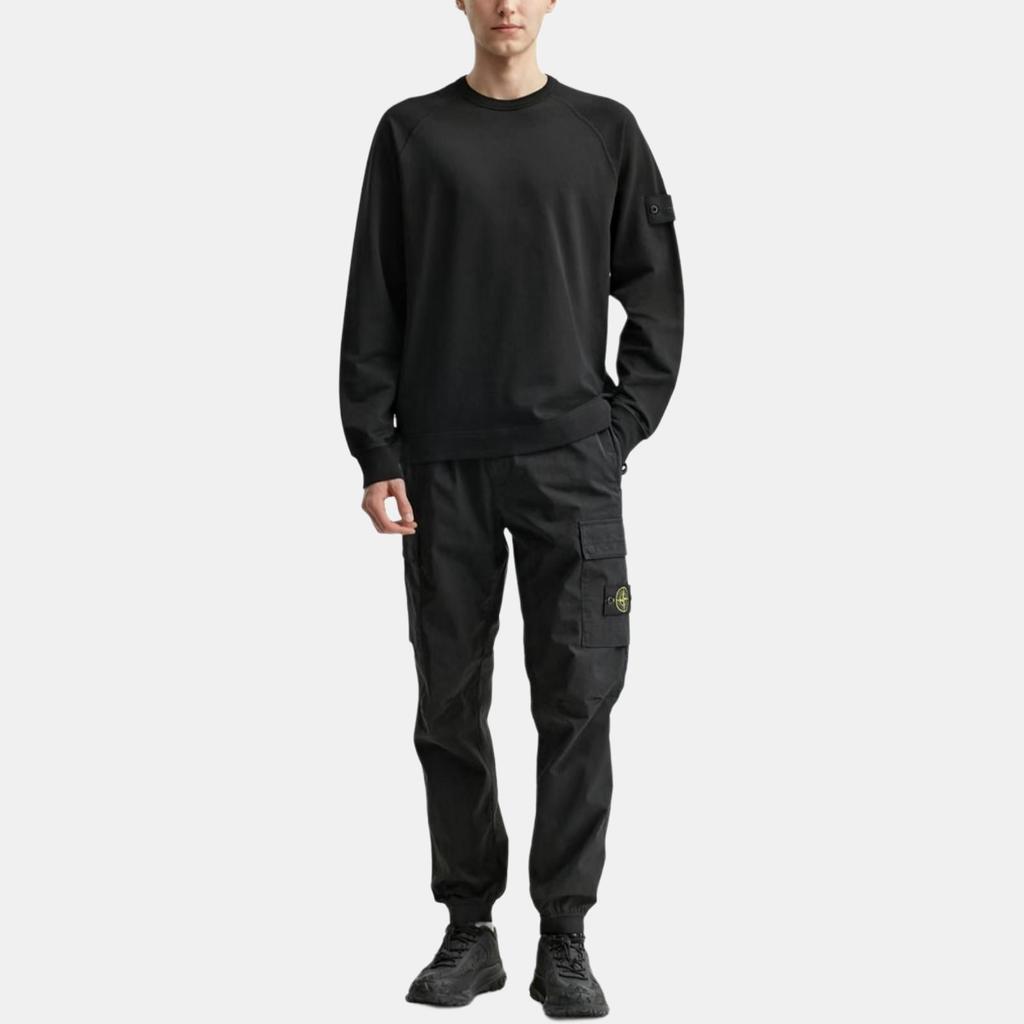 STONE ISLAND Ghost Series Ss25 Ghost Pieces Black Label Lightweight Cotton Crew Neck Sweatshirt Unisex Sweatshirt K1S1561000-11S00F3-V0029
