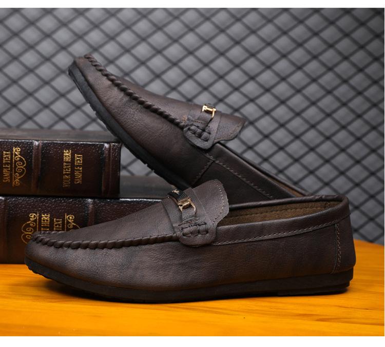 Fashion Leather Men Shoes Dress Penny Slip On Loafers Genuine Leather Business Shoes Men Soft Wedding Casual Shoes For Man