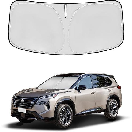 Windshield Sun Shade For Mazda 3 2014-2018 Double Layer 240T Front Window Shade Fit Mazda 3 Sun Visor Foldable Shade Blocks UV Rays Summer Must Have
