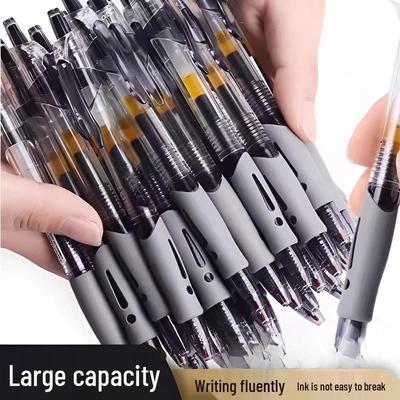 Newcomer Push-Type Water-Based Signature Pen - Carbon Black for Students