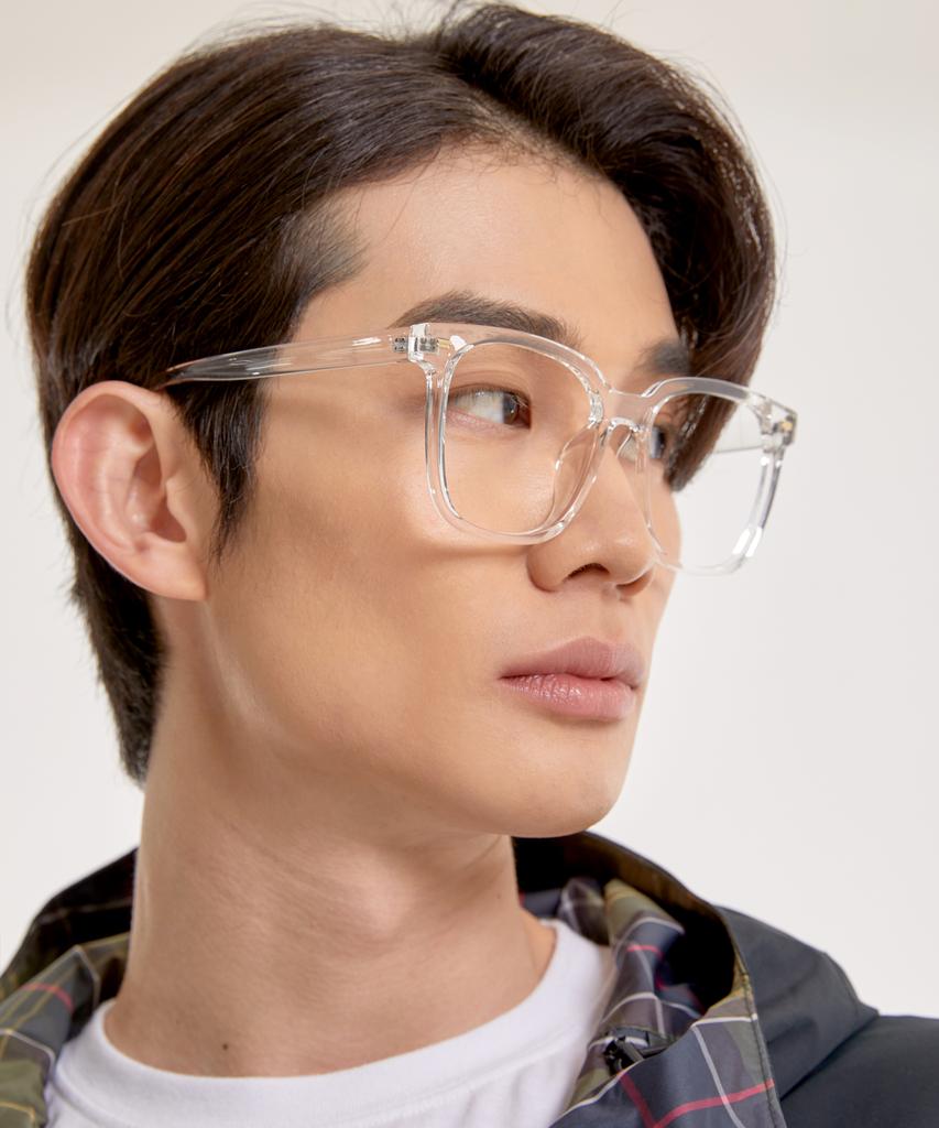 Eseubika Asa-C02 Transparent Horn-Rimmed Glasses Blue Light Blocking