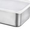 Food Storage Container with Lid 304 Stainless Steel Square Lunch Container for Fridge Outdoor