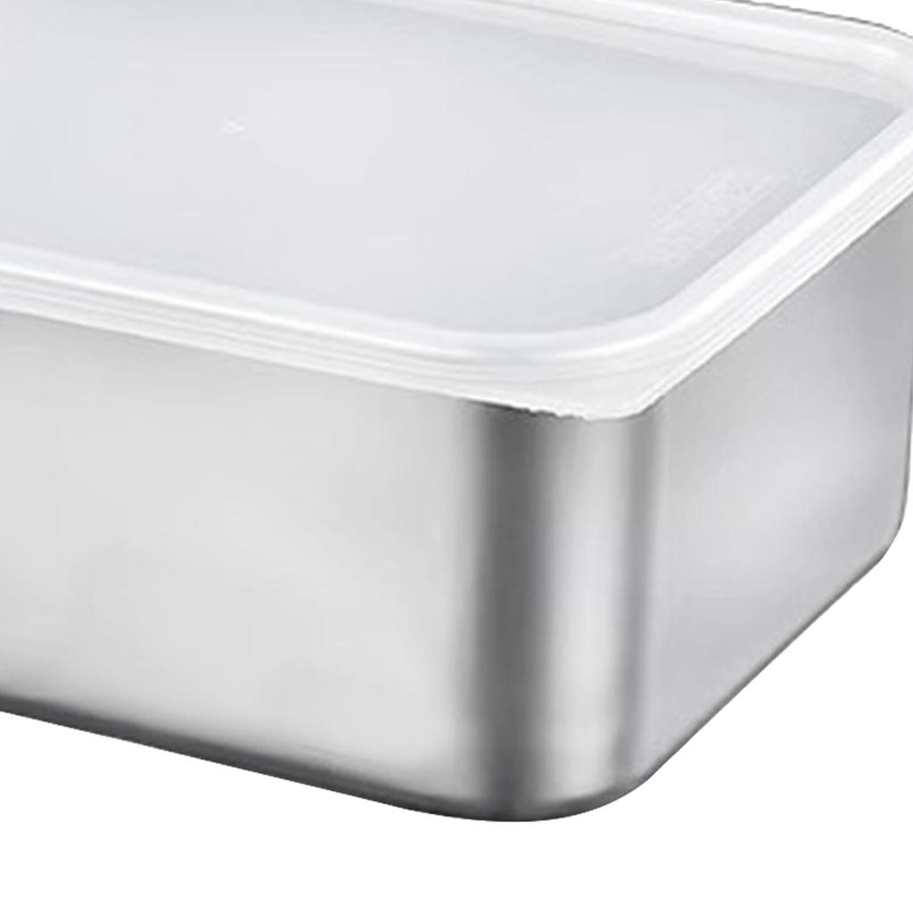 Food Storage Container with Lid 304 Stainless Steel Square Lunch Container for Fridge Outdoor