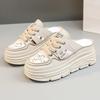 Baotou Half Slippers Women's New Thick Bottom Sandals Hollow Breathable Casual Sports Shoes Thick Bottom Outerwear Sandals