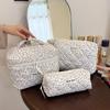 2024 Floral Cotton Quilted Large Capacity Cosmetic Handheld Storage Bag