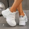 Fashion Women's Height Increasing Chunky Sneakers White Black Platform Sports Shoes for Women Plus Size 42 Thick Bottom Vulcanized Shoes