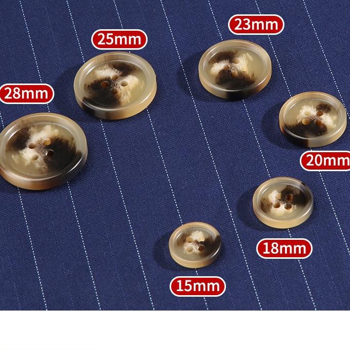 Round Black Suit Buttons High-End Resin Clothes Coat Coat Trench Coat Buttons Versatile Sweater Children'S Buttons