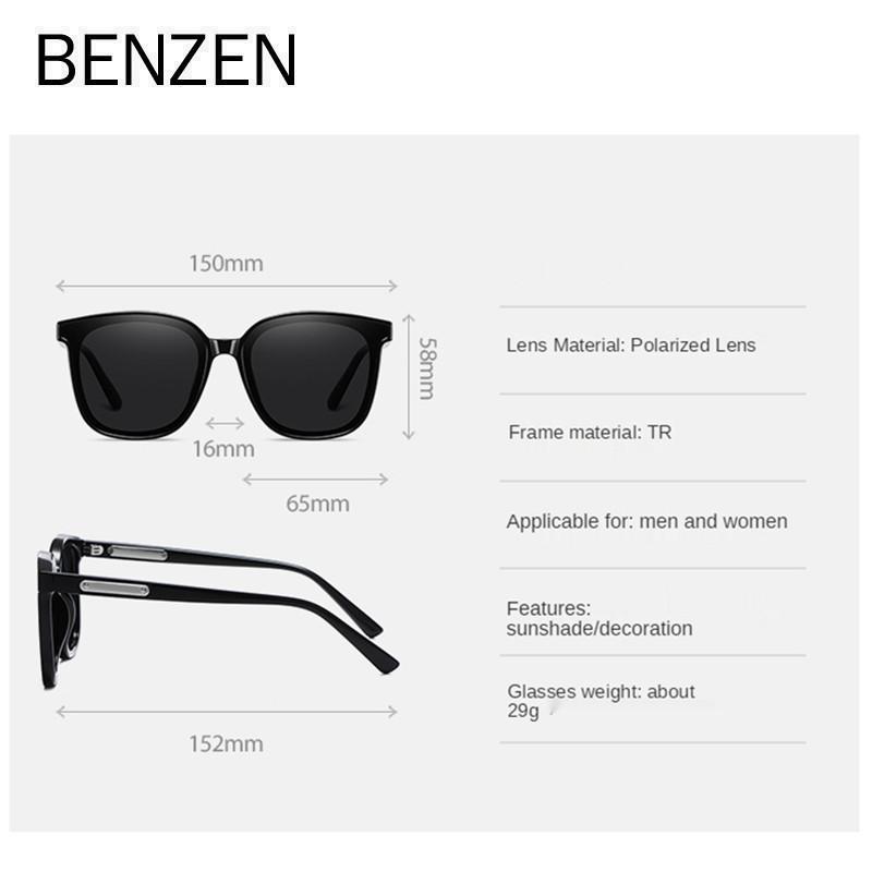 BENZEN New Polarized Sunglasses Women Vintage Large Sun Glasses For Men UV Protection 6759
