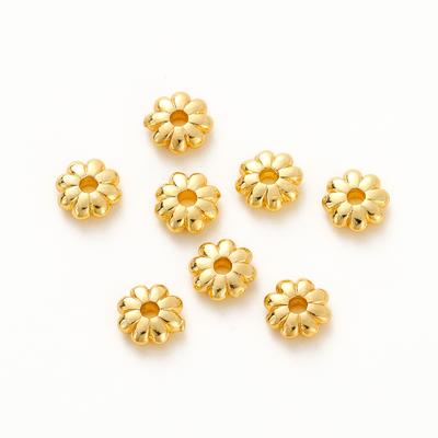 20 pièces/lot Plaqué Or 14K 18K Perles Espacement Tournesol Perles Espacement Fleur Accessoires de Fabrication de Bracelets DIY Matériau pour Bijoux