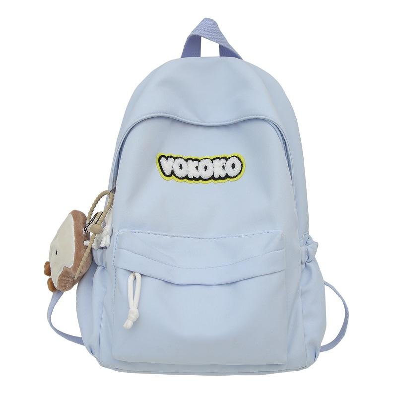 

Сплошной цвет школьной сумки Студенческий легкий рюкзак синий