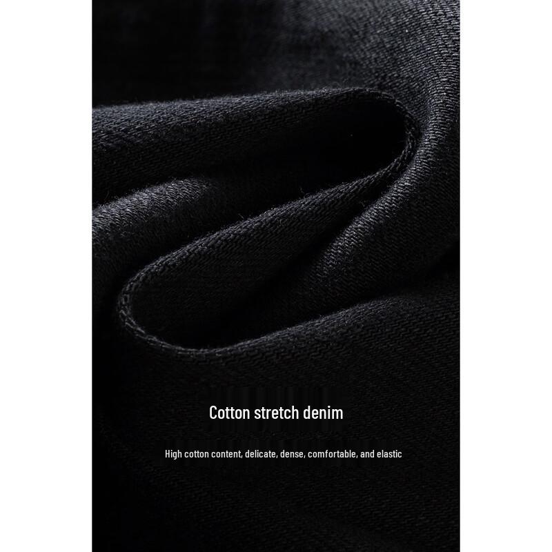 Mengshuya Women's High-Waist Black Cropped Straight-Leg Jeans