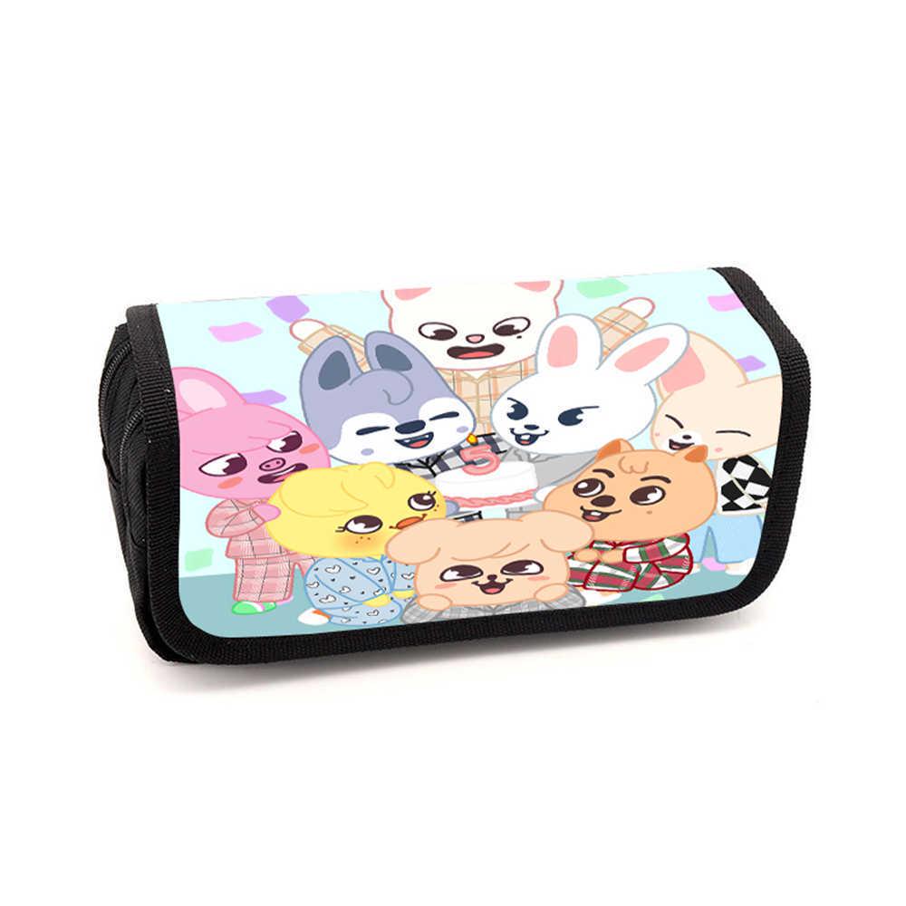 Cute Cartoon Animal Multi-Layer Pencil Case - Large Capacity, Portable Stationery Box for Students