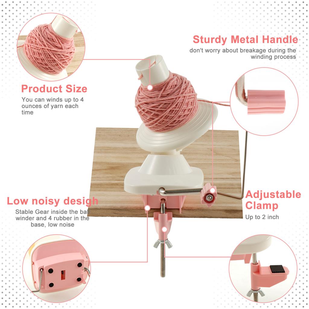 Yarn Winder Crocheting Yarn Wool Ball Winder Easy-to-Install Efficiently Yarn Cake Winder Make Neat Yarn Cake for Knitting